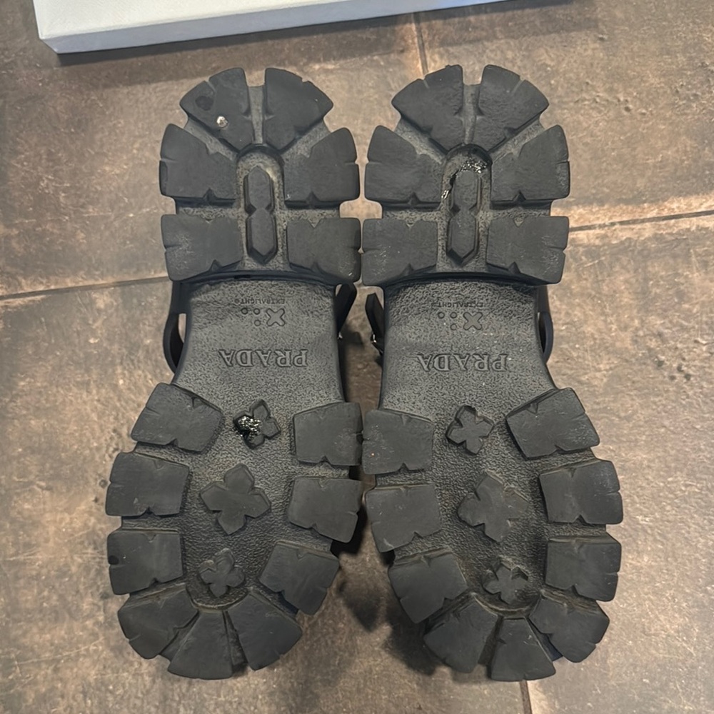 Prada Black Monolith Sandals - Picture 3 of 4